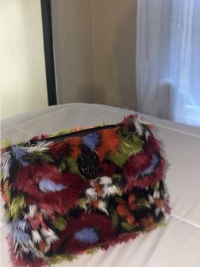 Faux Fur Multicolor Clutch Bag - Women